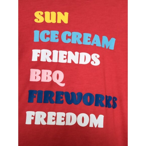 Way To Celebrate Patriotic Red Graphic T-Shirt Top Size XL 16-18 - Picture 3 of 7